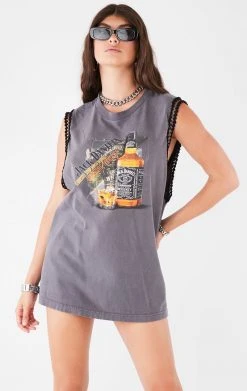 FURST OF A KIND VINTAGE CHAIN TRIM SLEEVELESS TEE VINTAGE CHAINS