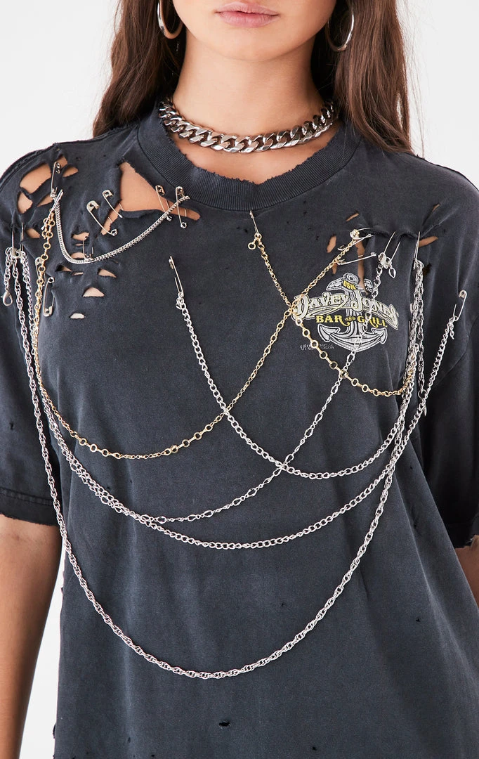 FURST OF A KIND VINTAGE MULTI DRAPED CHAIN TEE 5 FURST OF A KIND VINTAGE MULTI DRAPED CHAIN TEE