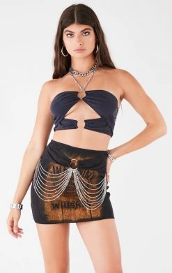 FURST OF A KIND VINTAGE WATERFALL CHAIN FRONT SKIRT