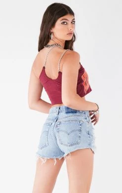 FURST OF A KIND VINTAGE ONE SHOULDER DOUBLE CHAIN STRAP TANK