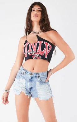 FURST OF A KIND VINTAGE ONE SHOULDER DOUBLE CHAIN STRAP TANK