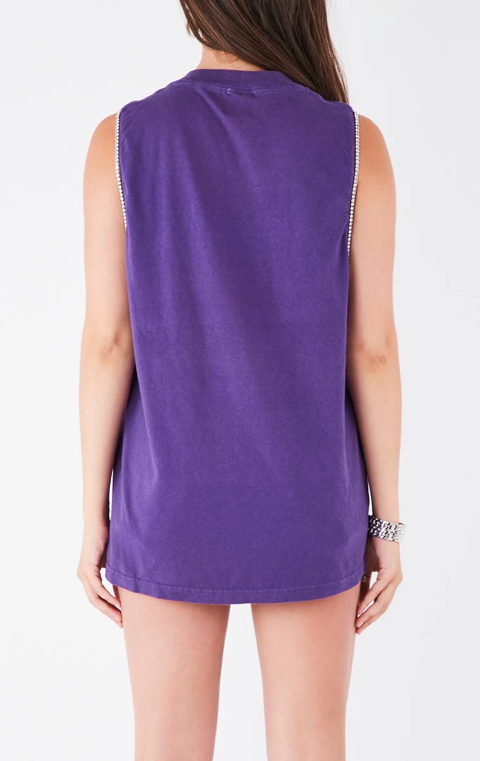 FURST OF A KIND VINTAGE RHINESTONE TRIM SLEEVELESS TEE VINTAGE SPORTS 5 FURST OF A KIND VINTAGE RHINESTONE TRIM SLEEVELESS TEE VINTAGE SPORTS