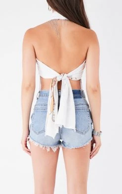 FURST OF A KIND VINTAGE RHINESTONE FRINGE HALTER WRAP TOP 7 FURST OF A KIND VINTAGE RHINESTONE FRINGE HALTER WRAP TOP