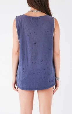 FURST OF A KIND VINTAGE CRISS CROSS RHINESTONE SLEEVELESS TEE