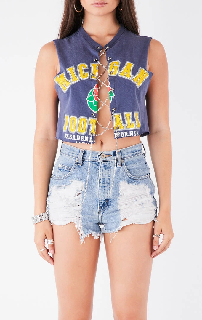 FURST OF A KIND VINTAGE CHAINS VINTAGE CHAIN LACE UP SLEEVELESS TEE 3 FURST OF A KIND VINTAGE CHAINS VINTAGE CHAIN LACE UP SLEEVELESS TEE