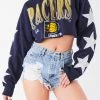 FURST OF A KIND VINTAGE SPORTS VINTAGE STAR PATCH CROPPED HOODIE