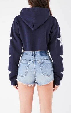 FURST OF A KIND VINTAGE SPORTS VINTAGE STAR PATCH CROPPED HOODIE