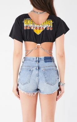 FURST OF A KIND VINTAGE O-RING CHAIN CROP TEE FESTIVAL