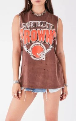 FURST OF A KIND VINTAGE RHINESTONE TRIM SLEEVELESS TEE VINTAGE NFL