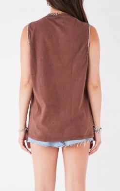 FURST OF A KIND VINTAGE RHINESTONE TRIM SLEEVELESS TEE VINTAGE NFL