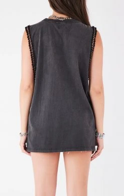 FURST OF A KIND VINTAGE CHAINS VINTAGE CHAIN TRIM SLEEVELESS TEE