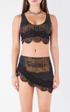 FURST OF A KIND VINTAGE LACE TRIM TANK AND SKIRT SET FESTIVAL