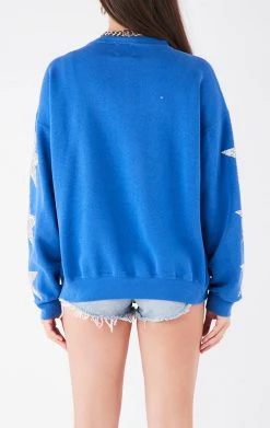 FURST OF A KIND VINTAGE SILVER STAR PATCH SWEATSHIRT VINTAGE COLLEGE