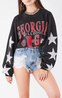 FURST OF A KIND VINTAGE STARS VINTAGE STAR PATCH CROPPED SWEATSHIRT