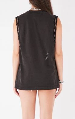 FURST OF A KIND VINTAGE CHAIN TRIM SLEEVELESS TEE