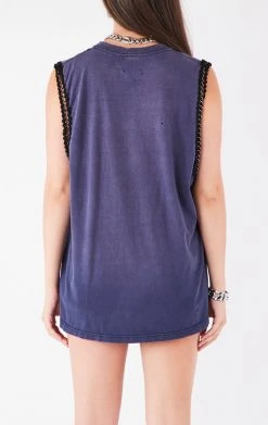 FURST OF A KIND VINTAGE CHAIN TRIM SLEEVELESS TEE VINTAGE CHAINS