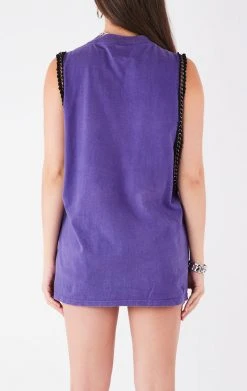 FURST OF A KIND VINTAGE CHAIN TRIM SLEEVELESS TEE VINTAGE CHAINS 5 FURST OF A KIND VINTAGE CHAIN TRIM SLEEVELESS TEE VINTAGE CHAINS