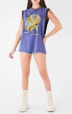 FURST OF A KIND VINTAGE CHAIN TRIM SLEEVELESS TEE VINTAGE CHAINS