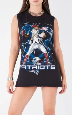 FURST OF A KIND VINTAGE RHINESTONE TRIM SLEEVELESS TEE