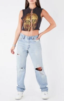 FURST OF A KIND VINTAGE CHAIN LACE UP SLEEVELESS TEE VINTAGE CHAINS