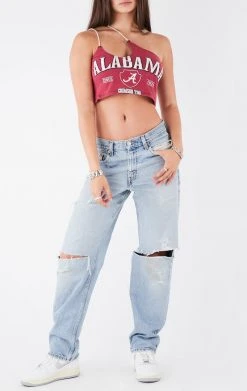 FURST OF A KIND VINTAGE ONE SHOULDER DOUBLE RHINESTONE STRAP TANK