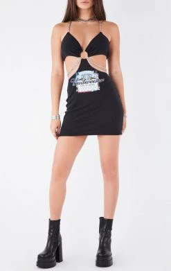 FURST OF A KIND VINTAGE CUT OUT CHAIN HALTER DRESS