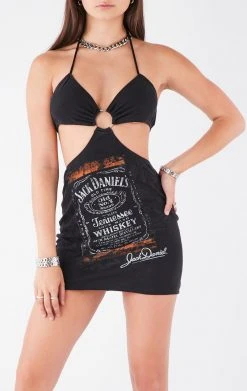 FURST OF A KIND FESTIVAL VINTAGE CUT OUT HALTER DRESS