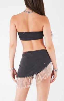 FURST OF A KIND VINTAGE RHINESTONE FRINGE SKIRT FESTIVAL