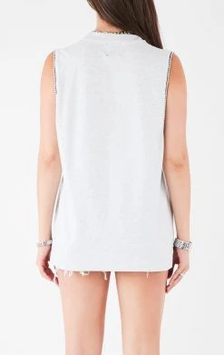 FURST OF A KIND VINTAGE COLLEGE VINTAGE RHINESTONE TRIM SLEEVELESS TEE