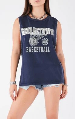 FURST OF A KIND VINTAGE COLLEGE VINTAGE RHINESTONE TRIM SLEEVELESS TEE