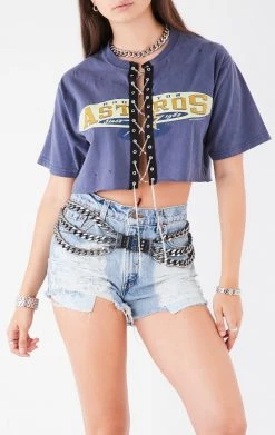 FURST OF A KIND VINTAGE SPORTS VINTAGE CHAIN LACE UP TEE