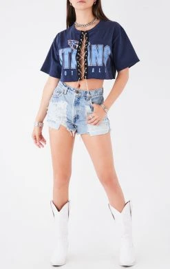 FURST OF A KIND VINTAGE CHAIN LACE UP TEE