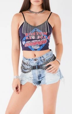 FURST OF A KIND VINTAGE RHINESTONE FRINGE TANK