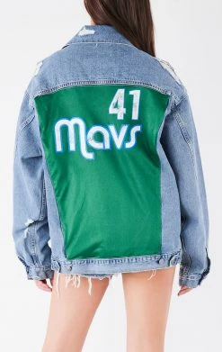 FURST OF A KIND VINTAGE GRAPHIC BACK INSERT DENIM JACKET VINTAGE DENIM JACKETS