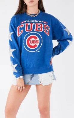 FURST OF A KIND VINTAGE STARS VINTAGE SILVER STAR PATCH SWEATSHIRT