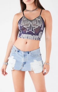 FURST OF A KIND VINTAGE RHINESTONE FRINGE TANK