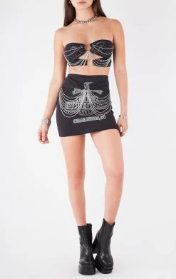 FURST OF A KIND VINTAGE WATERFALL CHAIN TUBE TOP AND SKIRT SET FESTIVAL