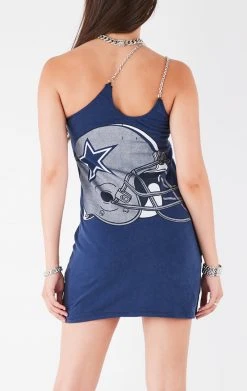 FURST OF A KIND VINTAGE ONE SHOULDER DOUBLE CHAIN STRAP DRESS VINTAGE CHAINS