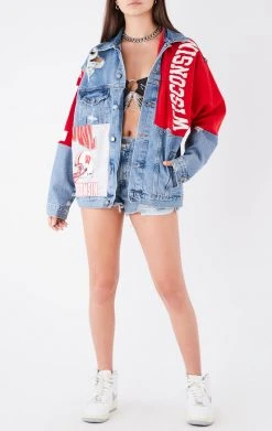 FURST OF A KIND VINTAGE DENIM JACKETS VINTAGE SPLICED PATCHWORK DENIM JACKET