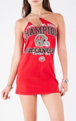 FURST OF A KIND VINTAGE CHAINS VINTAGE ONE SHOULDER DOUBLE CHAIN STRAP DRESS