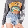 FURST OF A KIND VINTAGE COLLEGE VINTAGE STAR PATCH CROPPED SWEATSHIRT