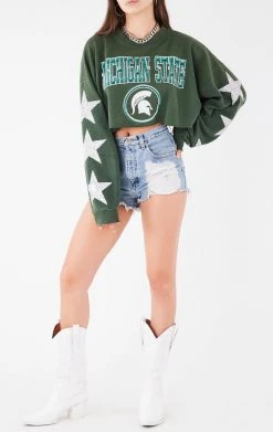 FURST OF A KIND VINTAGE STAR PATCH CROPPED SWEATSHIRT VINTAGE COLLEGE