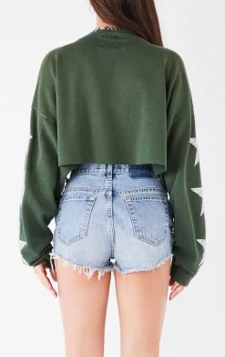 FURST OF A KIND VINTAGE STAR PATCH CROPPED SWEATSHIRT VINTAGE COLLEGE