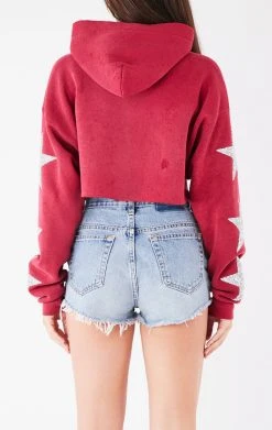 FURST OF A KIND VINTAGE STAR PATCH CROPPED HOODIE