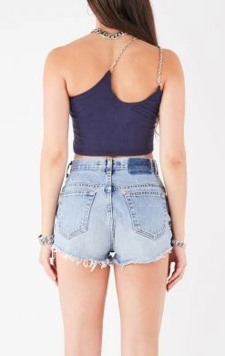 FURST OF A KIND VINTAGE ONE SHOULDER DOUBLE CHAIN STRAP TANK VINTAGE CHAINS