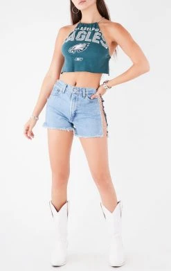 FURST OF A KIND VINTAGE HALTER NECK WATERFALL CHAIN BACK TOP VINTAGE CHAINS