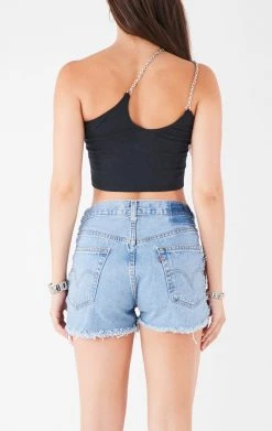 FURST OF A KIND VINTAGE ONE SHOULDER DOUBLE CHAIN STRAP TANK