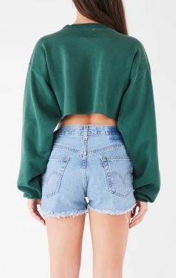 FURST OF A KIND VINTAGE CHAIN LACE UP CROP SWEATSHIRT