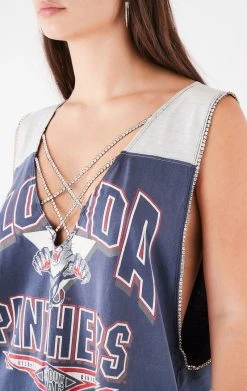 FURST OF A KIND VINTAGE SPORTS VINTAGE CRISS CROSS RHINESTONE SLEEVELESS TEE 7 FURST OF A KIND VINTAGE SPORTS VINTAGE CRISS CROSS RHINESTONE SLEEVELESS TEE
