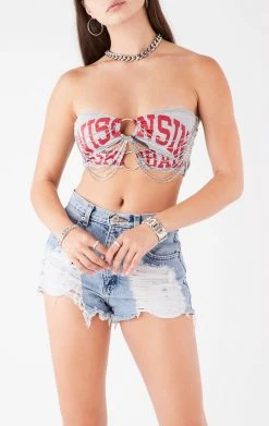 FURST OF A KIND VINTAGE CUT OUT WATERFALL CHAIN TUBE TOP VINTAGE CHAINS